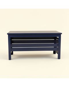 Laurel Arc Narrow Outdoor Storage Bench - Navy (synthetic illustration; no displayed measurements)