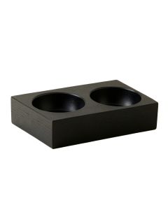 Wren Branch Pet Feeding Stand With Two Plain Empty Bowls - Black