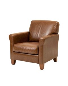 Leeds 24 '' Wide Top Grain Leather Armchair (synthetic illustration; no displayed measurements)