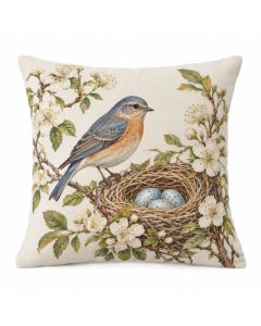 Avian Bird On Nest Throw Pillow