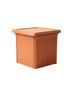 Laurel Crest Closed Outdoor Storage Box - Terracotta