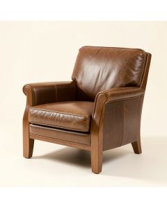 Huldah 24 '' Wide Top Grain Leather Club Chair (synthetic illustration; no displayed measurements)