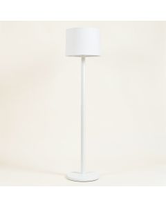 Meadow Dale Floor Lamp With A Plain Fabric Shade - White (synthetic illustration; no displayed measurements)