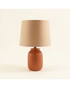 Shore Bridge Table Lamp With A Plain Fabric Shade - Terracotta (synthetic illustration; no displayed measurements)