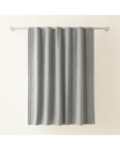 Fern Edge Shower Curtain Hanging Flat From A Plain Rod - Gray (synthetic illustration; no displayed measurements)