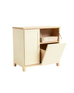 Cedar Crossing Freestanding Pull-Out Hamper Cabinet - Cream