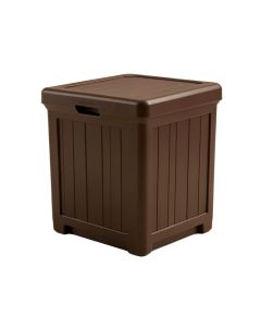 Patio 123 Gallon Water Resistant Plastic Lockable Cabinet Deck Box In Chocolate