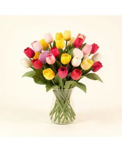 Beautiful Realistic Artificial Tulips Floral Arrangements (synthetic illustration; no displayed measurements)