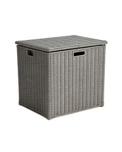 Garden Patio 88 Gallon Rattan Deck Box (synthetic illustration; no displayed measurements)