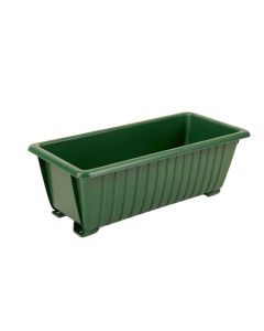 Meadow Brook Empty Railing Planter With Integral Brackets - Green (synthetic illustration; no displayed measurements)