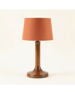 Glen Dale Table Lamp With A Plain Fabric Shade - Terracotta (synthetic illustration; no displayed measurements)