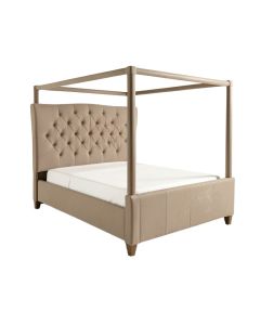 Tufted Upholstered Four Poster Bed (synthetic illustration; no displayed measurements)