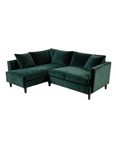 115 '' Wide Reversible L-Shaped Velvet Sofa And Chaise With 2 Pillows