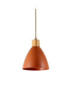 Elm Bridge Pendant Light Suspended From One Plain Cable - Terracotta