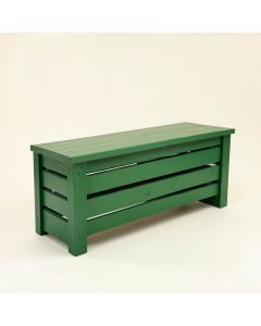 Oak Branch Narrow Outdoor Storage Bench - Green (synthetic illustration; no displayed measurements)