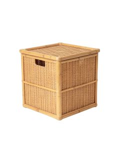 Bamboo Double Laundry Hamper (synthetic illustration; no displayed measurements)