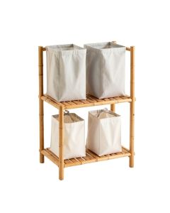 Maple Bridge Laundry Sorting Station With Plain Removable Bags - Gray (synthetic illustration; no displayed measurements)