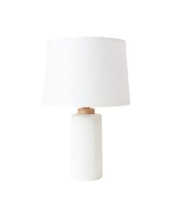Cove Bend Table Lamp With A Plain Fabric Shade - White (synthetic illustration; no displayed measurements)