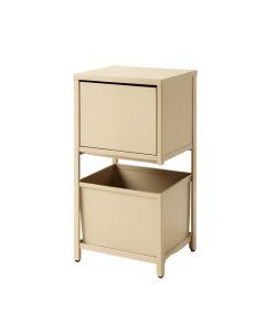 Ridge Bend Freestanding Pull-Out Hamper Cabinet - Beige