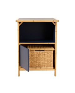 Flint Dale Freestanding Pull-Out Hamper Cabinet - Navy