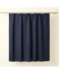 Meadow Bend Shower Curtain Hanging Flat From A Plain Rod - Navy (synthetic illustration; no displayed measurements)