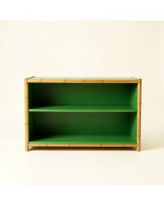 Oak Bluff Low Bookcase - Green (synthetic illustration; no displayed measurements)