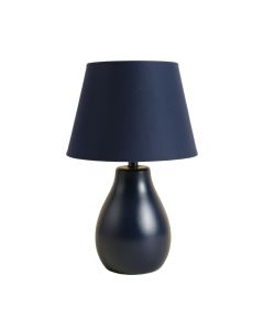 Elm Brook Table Lamp With A Plain Fabric Shade - Navy