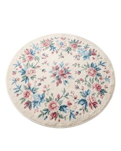 Round Elira Floral Shag Ivory/Pink/Blue Area Rug