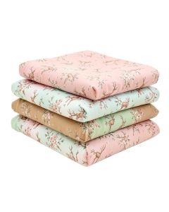 Deer Floral 4 Piece Crib Bedding Set
