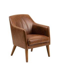 Saulsberry Upholstered Solid Wood Side Chair In Rustic Brown (synthetic illustration; no displayed measurements)