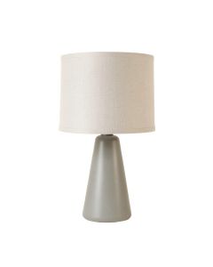 Cove Brook Table Lamp With A Plain Fabric Shade - Gray