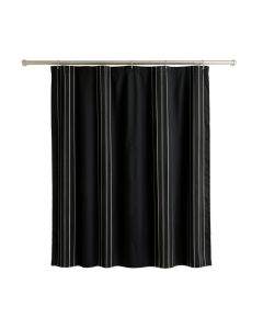 Moss Bluff Shower Curtain Hanging Flat From A Plain Rod - Black (synthetic illustration; no displayed measurements)