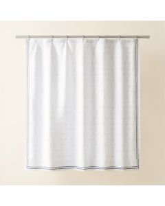 Rowan Bridge Shower Curtain Hanging Flat From A Plain Rod - White (synthetic illustration; no displayed measurements)
