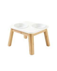 Olive Dale Pet Feeding Stand With Two Plain Empty Bowls - White (synthetic illustration; no displayed measurements)