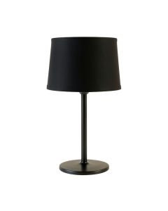 Alder Crest Table Lamp With A Plain Fabric Shade - Black