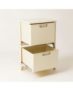 Dune Crossing Freestanding Pull-Out Hamper Cabinet - Ivory (synthetic illustration; no displayed measurements)