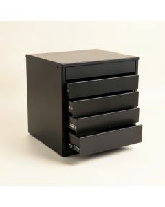 River Dell Small-Parts Storage Drawer Cabinet - Black (synthetic illustration; no displayed measurements)