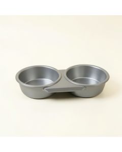 Olive Field Pet Feeding Stand With Two Plain Empty Bowls - Gray (synthetic illustration; no displayed measurements)
