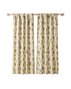 Spice Spoon Print Kitchen Curtain Pair (synthetic illustration; no displayed measurements)
