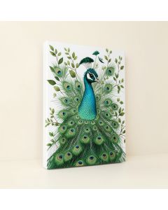 Peacock Print On Canvas (synthetic illustration; no displayed measurements)