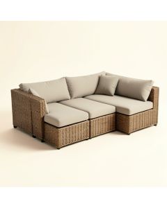 Bettino 5 Piece Patio Sectional With Cushion (synthetic illustration; no displayed measurements)