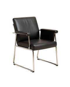 Gueye 15 '' W Bariatric Antimicrobial Leather Seat Waiting Room Chair With Metal Frame (synthetic illustration; no displayed measurements)