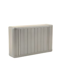 River Arc Narrow Outdoor Storage Bench - Gray