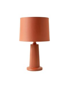 Hazel Arc Table Lamp With A Plain Fabric Shade