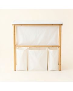 Summit Dell Laundry Sorting Station With Plain Removable Bags - White (synthetic illustration; no displayed measurements)