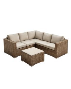 Caverna Patio 6 Piece Rattan Sectional Seating Group With Cushions (synthetic illustration; no displayed measurements)