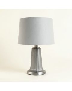 Field Bridge Table Lamp With A Plain Fabric Shade - Gray (synthetic illustration; no displayed measurements)