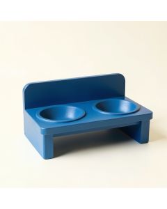 Vale Edge Pet Feeding Stand With Two Plain Empty Bowls - Blue (synthetic illustration; no displayed measurements)