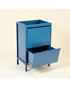 Flint Bridge Freestanding Pull-Out Hamper Cabinet - Blue (synthetic illustration; no displayed measurements)