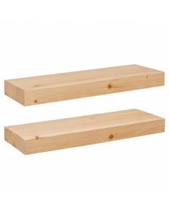 Tatianna 2 Piece Pine Solid Wood Floating Shelf